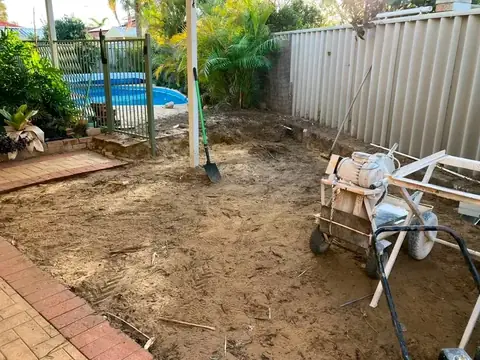 Backyard before and after a hand tidy-up (before 3 of 3)