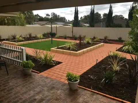 Garden before and after, laid out for easy access