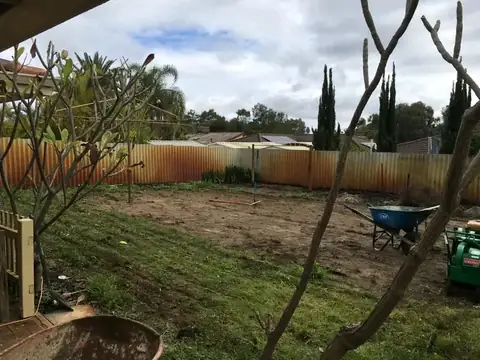 Garden before and after, laid out for easy access (before 2 of 3)